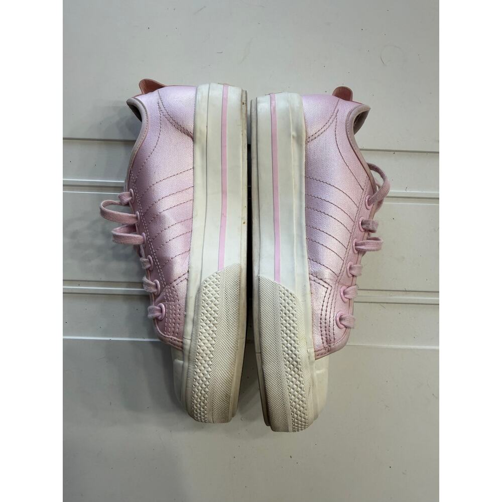 Adidas Womens Sz 7.5 Nizza RF Platform Clear Pink Shimmer White Sneakers Shoes - Picture 3 of 6